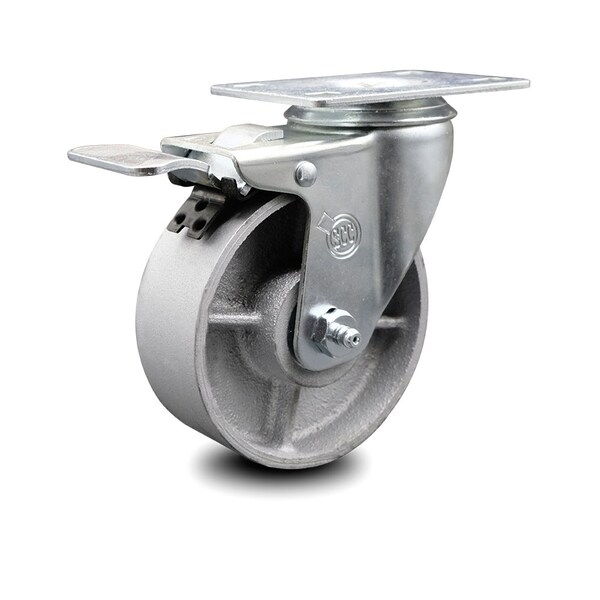4 Inch Semi Steel Wheel Swivel Top Plate Caster with Total Lock Brake SCC